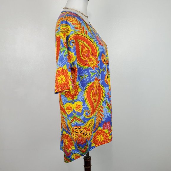 LuLaRoe Bright Colorful Bold Floral Paisley Irma Top NEW NWT Size XXS - Picture 5 of 9